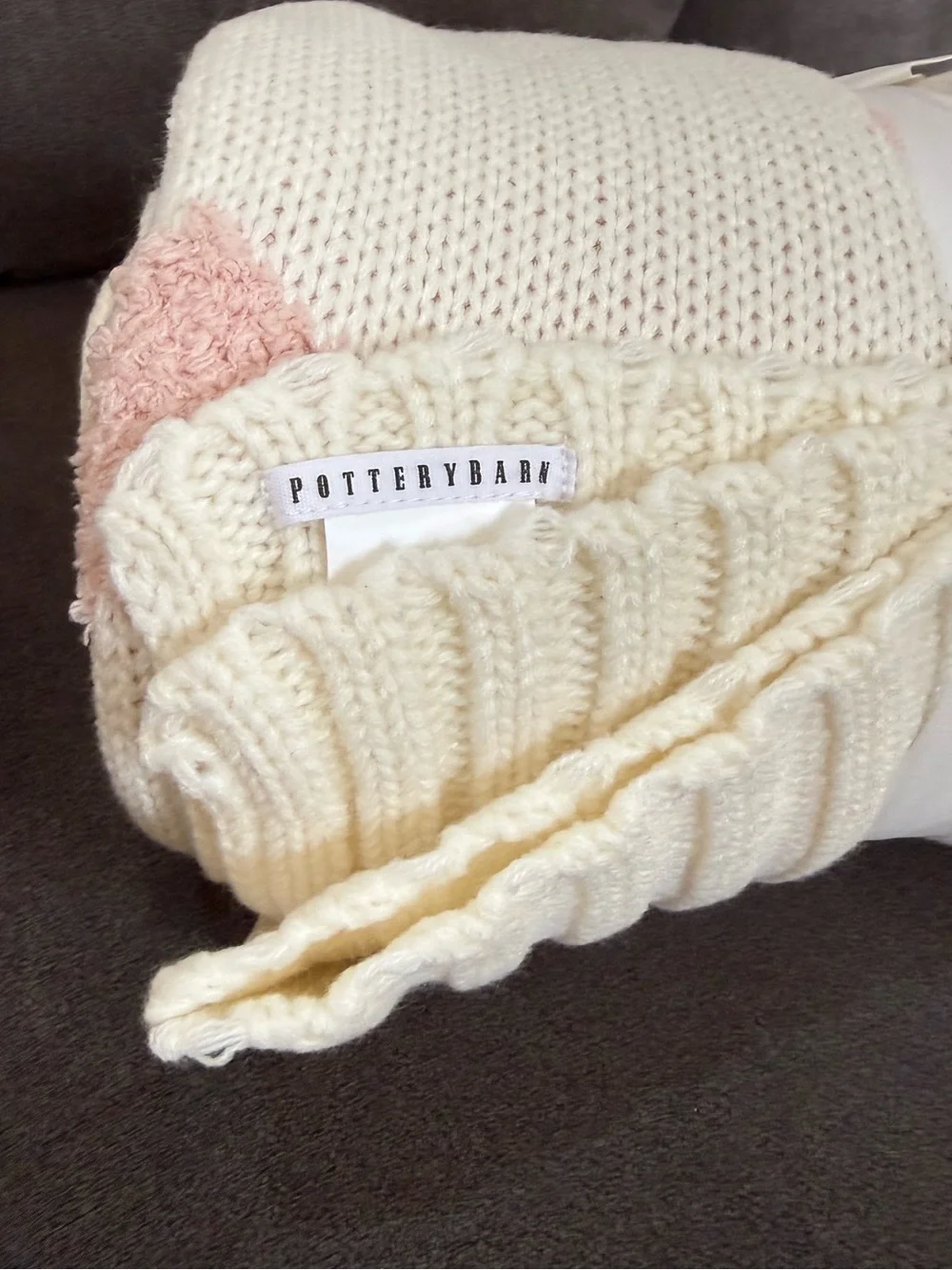 Pottery Barn Petit Amour Knit Jacquard Throw